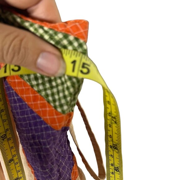 Vintage 70s Bill Tice Tan Multicolor Knee Length Halter Dress 8 - Picture 9 of 10